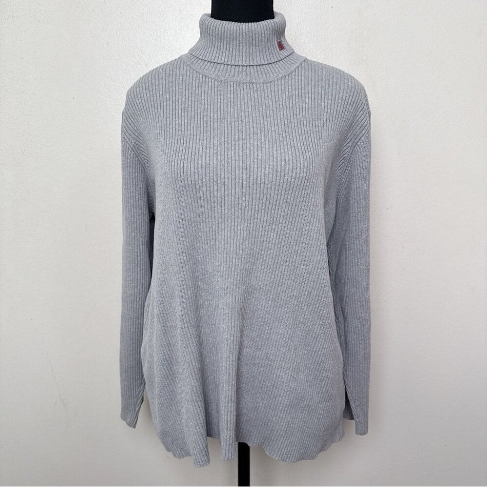 Lauren Ralph Lauren Womens Vintage Logo Embroidered Turtle Neck Ribbed Sweater